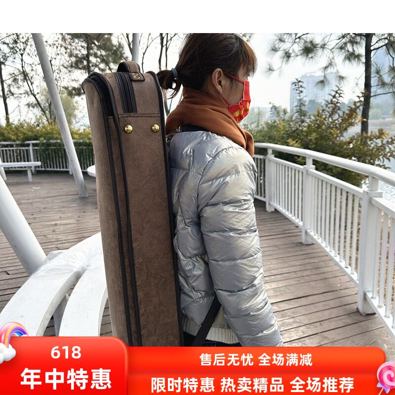 恒温抗压双肩背带双色复古密码锁高档鹿皮绒木质小提琴盒子箱包