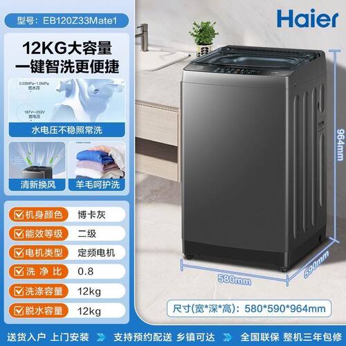 Haier/海尔 EB120Z33Mate1 全自动大容量12公斤除螨洗波轮洗衣机