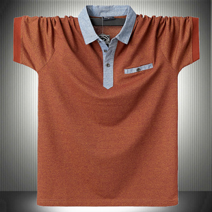 男士加大码质感短袖T恤正肩商务加肥POLO衫外贸半袖宽松日系上衣