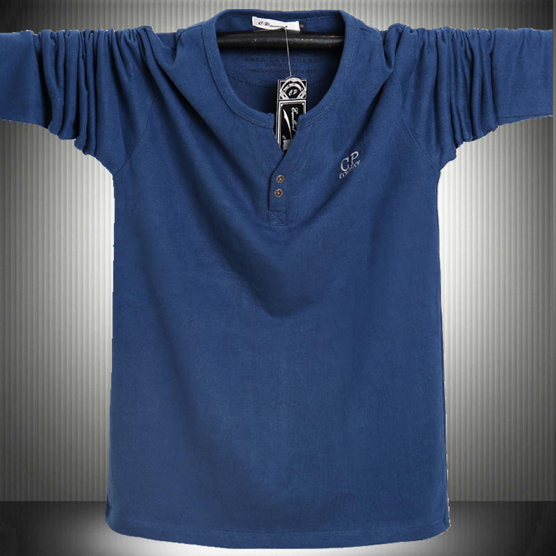 男士国潮胖子特大V领长袖t恤纯棉加肥大码运动肥佬打底小衫秋衣服