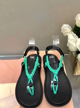 2024mui 家夹脚拖鞋年夏季新款时尚休闲夹趾凉鞋女外穿沙滩鞋