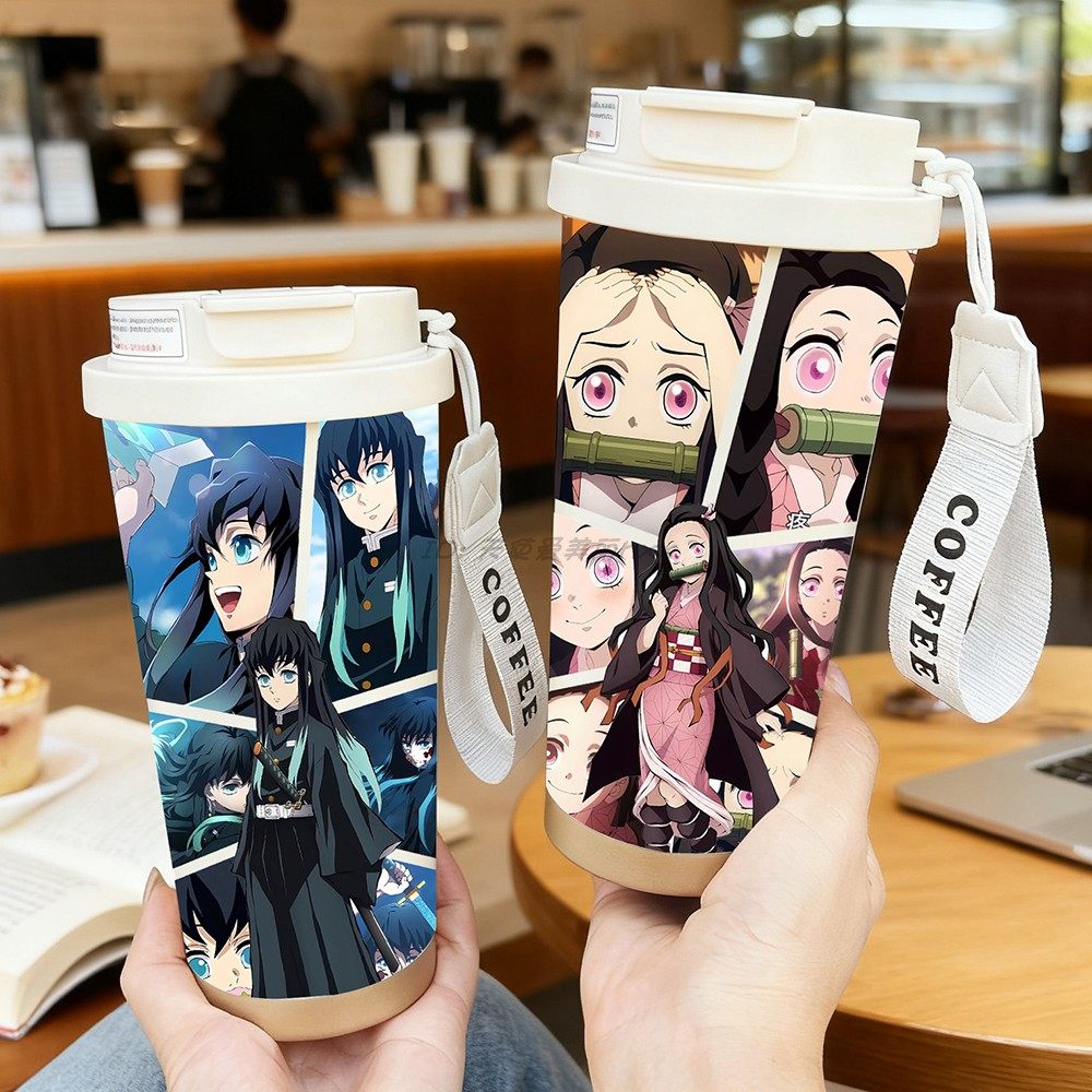 鬼灭之刃保温杯可爱卡通咖啡杯动漫周边情侣水杯男女学生陶瓷杯子