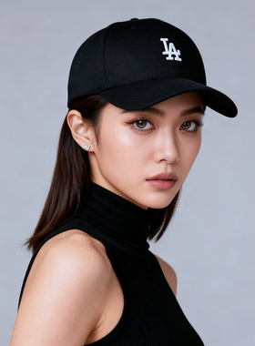 洛杉矶道奇队 47黑色棒球帽男 LA 鸭舌帽子女明星同款 遮阳防晒帽
