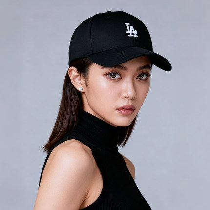 洛杉矶道奇队 47黑色棒球帽男 LA 鸭舌帽子女明星同款 遮阳防晒帽