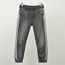 断码清仓ABLE JEANS针织黑牛仔卫裤男春秋休闲裤时尚立体剪裁男裤