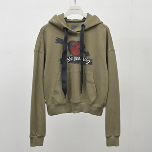 特价 JEANS秋冬女士卫衣时尚 溜肩短款 套头连帽绣花休闲外套 ABLE