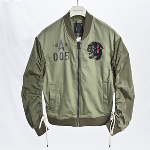 宝藏单品ABLE 夹克拉链外套棒球领宽松休闲刺绣短茄克 JEANS女春季