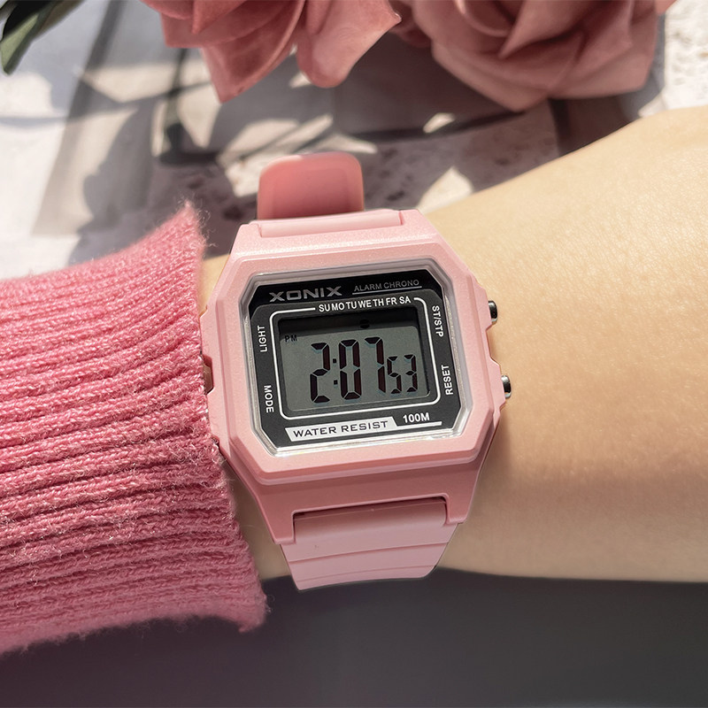 XONIX精准新款电子表防水儿童学生女生手表男生情侣表多功能夜光
