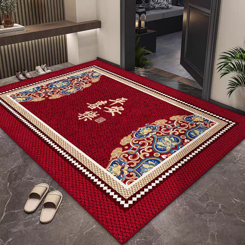 进门高级感脚垫门口垫子红色喜庆入户门地垫家用高端耐脏防滑地毯