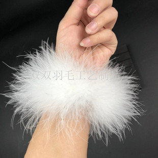 唯美舞蹈表演饰品彩色毛毛手环超仙伴娘羽毛手腕花手工腕饰臂环