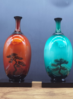 重庆山神漆器早春二月花瓶礼物