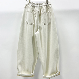 显瘦萝卜裤 牛仔女米白宽松老爹裤 CHYY加厚加绒松垮大版 2025冬新款