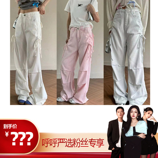 【呼呼严选专享】TEEINXX绑带拼接蝴蝶结蕾丝时尚牛仔裤女VK032