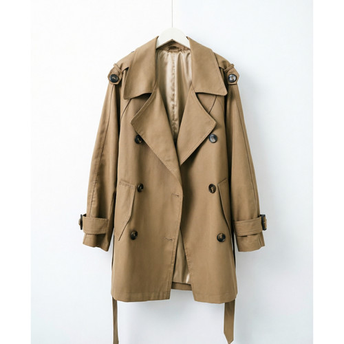 【恩佳】TEEINXX设计款气质时尚宽松百搭翻领小众风衣NZ306