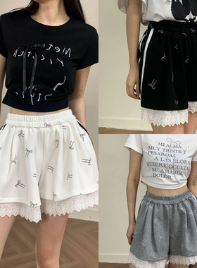 TEEINXX 蕾丝拼接蝴蝶结短裤VK024