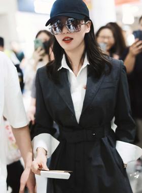 Icberlin男款驾驶型大框太阳镜女款方框薄钢无螺丝墨镜Angelina t