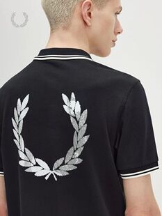 麦穗派瑞男士休闲全棉拼色印花POLO衫2026春季格纹麦穗刺绣短袖潮