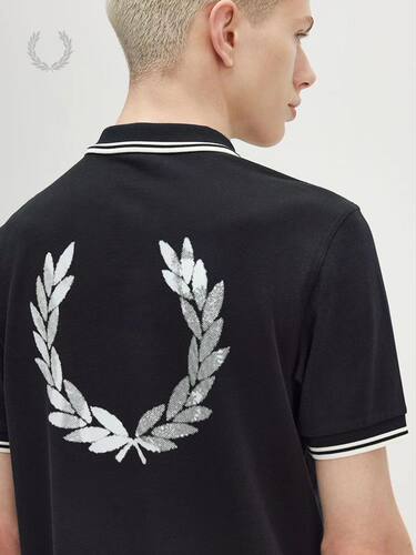 麦穗派瑞男士休闲全棉拼色印花POLO衫2026春季格纹麦穗刺绣短袖潮