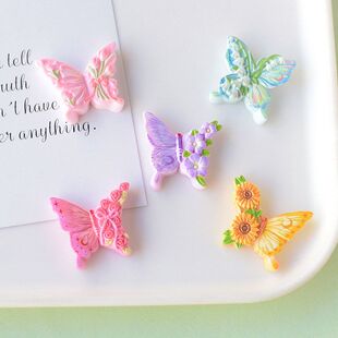 新款 花材料饰 超仙蝴蝶树脂饰品配件发饰手机壳手工配件自选diy鞋