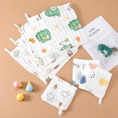 【实惠款】六层30x30cm纯棉小方巾纱布婴儿宝宝柔软泡泡棉口水巾