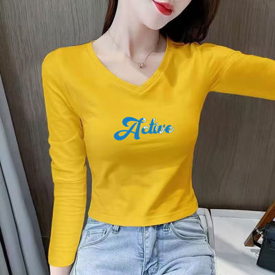 长袖辣妹短款常规小众露脐T女