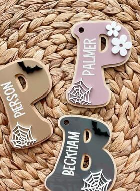 定制名字儿童万圣节字母幽灵装饰挂件牌子礼物氛围布置拍照道具