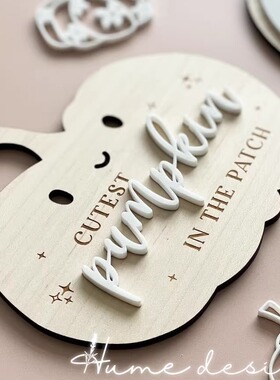 ins定制名字儿童卡通万圣节南瓜装饰挂件牌子礼物布置拍照道具