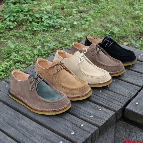 日系复古真皮工装休闲低帮老钱风