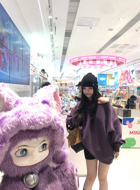 【丁达尔效应】MISS CHANGE/定染斜肩圆领OVERSIZE廓形长袖卫衣