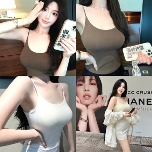 MISS CHANGE【舒适百分百】好手感遮副乳领裸肤棉一体杯吊带背心