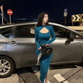 MISS 改良挖洞娇嗲连衣裙开叉包臀裙 新中式 CHANGE 东方朱丽叶