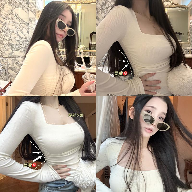 MISSCHANGE梯形方领巨显瘦上衣