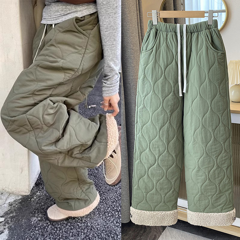 自然腰韩版AKHG长裤加绒夹棉裤