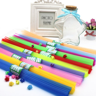 折星星吸管半透明中粗塑料编五角星玫瑰花管子幸运星瓶纸手工折管