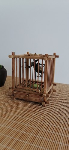 纯手工制作天然老玉竹丝方形蝈蝈笼竹制爬虫蛐蛐鸣虫笼竹虫具