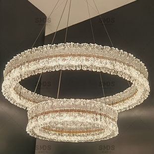 现代轻奢天鹅湖客厅吊灯 轻奢法式设计师环形创意水晶卧室餐厅灯