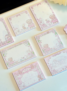 Pink berry原创设计可爱兔熊系列可撕双面120gB5A5B6便签本留言本