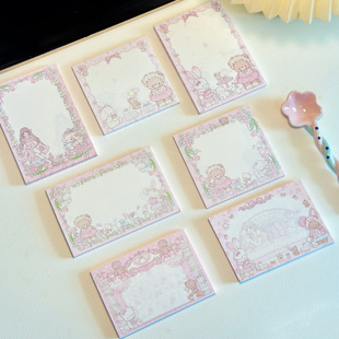 Pink berry原创设计可爱兔熊系列可撕双面120gB5A5B6便签本留言本