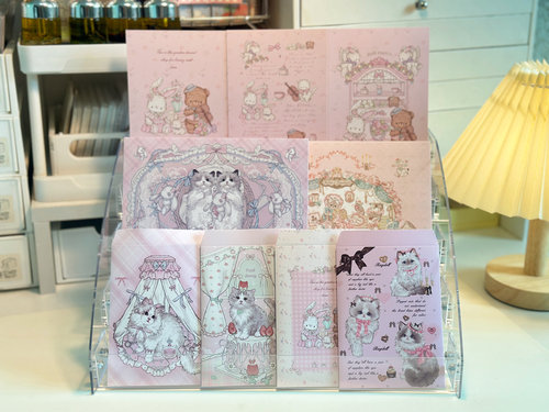 pink berry原创设计布偶猫猫&兔熊信封折页出卡打包材料铜版纸