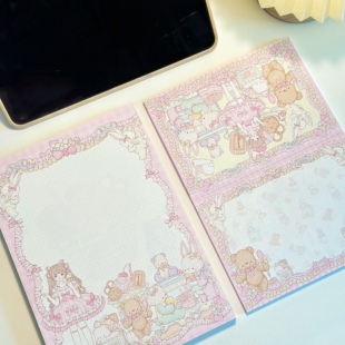 Pink berry原创设计甜品兔熊系列可撕双面120gB5B6便签留言拍纸本