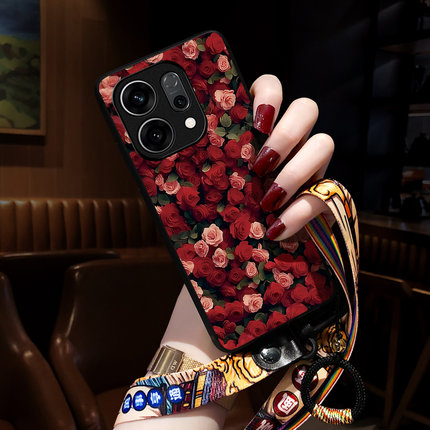 适用opporeno14手机壳新款reno13pro保护套reno12国风reno11高级感reno10男9女6挂绳5网红8指环7se玫瑰花3潮+