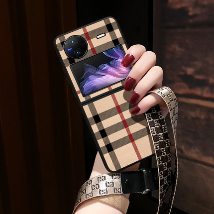 适用vivoxflip手机壳新款vivo x flip保护套xflip折叠屏手机壳商务高档男女vivoxfilp外壳挂绳网红潮牌情侣