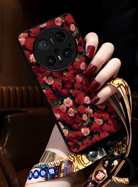 适用华为mate70pro手机壳air新款mate60pro保护套mate40pro玫瑰花mate80网红20女挂绳50rs保时捷非凡大师+30