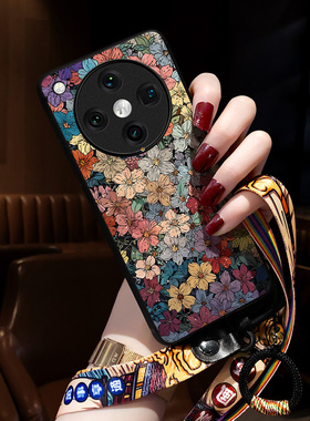 适用oppofindx8手机壳新款FINDX9PRO保护套findx7手机壳x5中国风3高级感s+女挂绳指环2网红findx6五彩花Ultra