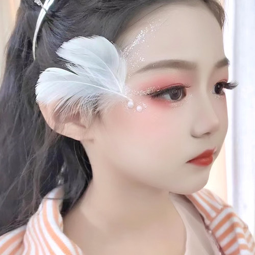 玖忆广州脸部饰品羽毛妆