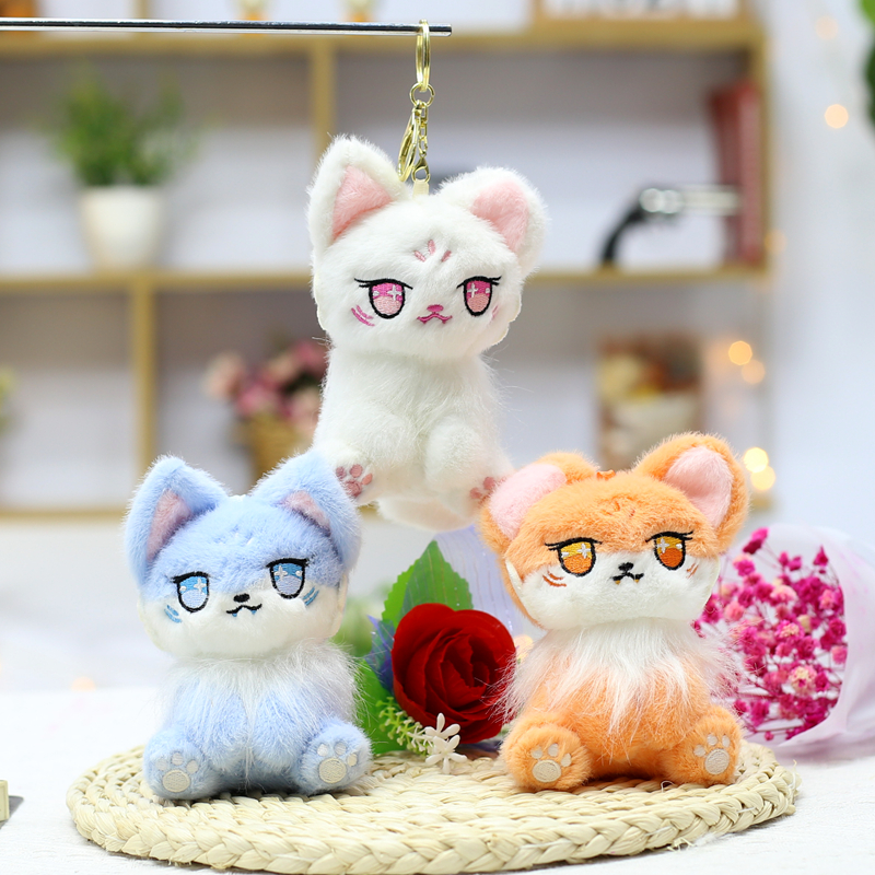 网红爆款小狐狸挂件毛绒玩具公仔小猫咪玩偶书包挂饰钥匙扣布娃娃