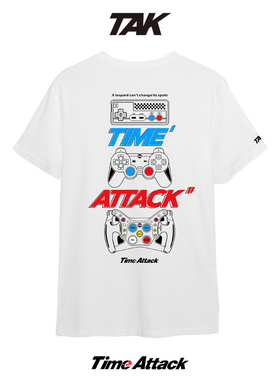 TimeAttack时间竞速模拟器短袖电玩T恤情侣款纯棉圆领T恤