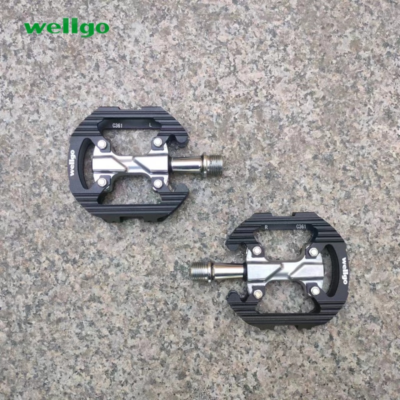 Wellgo维格C361公路车 轴承脚踏培林带防滑钉 铝合金超轻脚蹬正品
