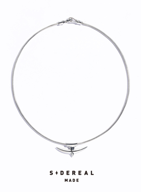 siderealmade弯曲十字星锁骨银项链 中性银饰