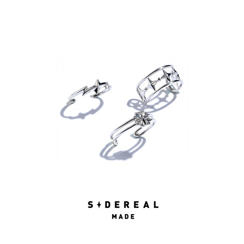 siderealmade星星十字开口银戒